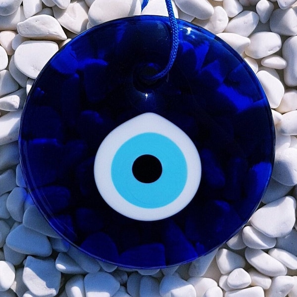 Blue Evil Eye Wall Hanging, 11 cm (4.3 inches), Christmas Gifts Nazar Boncuk, Blue, Greek Turkish Eye, Protection | Mothers Day Gift