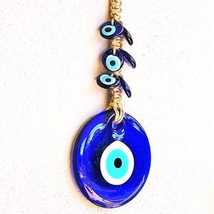 Glass Evil Eye Wall Hanging: Handmade Protection Decor