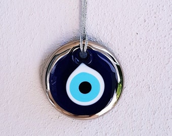 11 cm Silver Evil Eye Wall Hanging, Home Decoration Gift, Protection Wall Hanging, Nazar Boncuk, Turkish  Greek Eye, Amulet, Decoration Gift