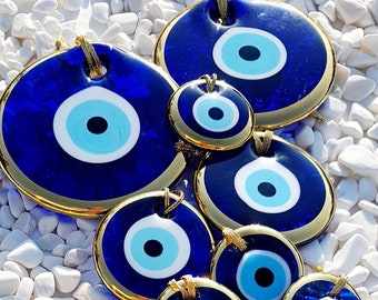 Turkish Blue Glass Evil Eye Lucky Wall Office Decoration Magnetic Metallic