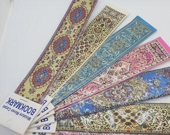 Handmade Fabric Oriental Carpet Bookmark, Turkish Rug, Oriental Pattern, Woven Rug, Traditional Kilim Carpet