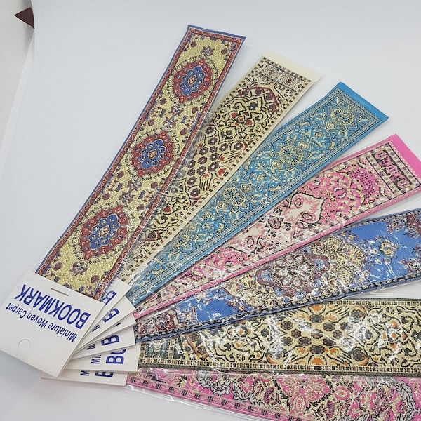 Handmade Fabric Oriental Carpet Bookmark, Turkish Rug, Oriental Pattern, Woven Rug, Traditional Kilim Carpet