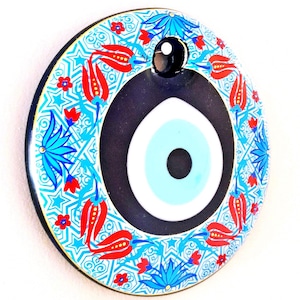 Handmade Glass Evil Eye Wall Hanging Charm - Turkish Nazar Boncuğu