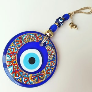 Handmade Evil Eye Wall Hanging, Nazar, Greek Eye, Turkish, Amulet, Protection, Blue Eye, Home Decor Gift, Mothers Day Gift, Gift for Her