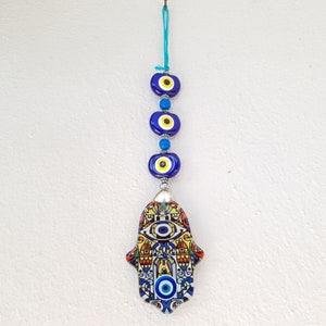 Colgante de pared con Hamsa y mal de ojo, opción de regalo, letra manuscrita vintage, vidrio, decoración de pared con Hamsa, liquidación final de existencias: todo por 2 USD
