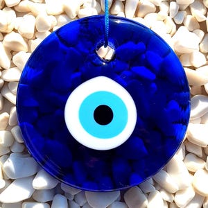Handmade Glass Evil Eye Wall Hangings, Protection Home Decor, Nazar