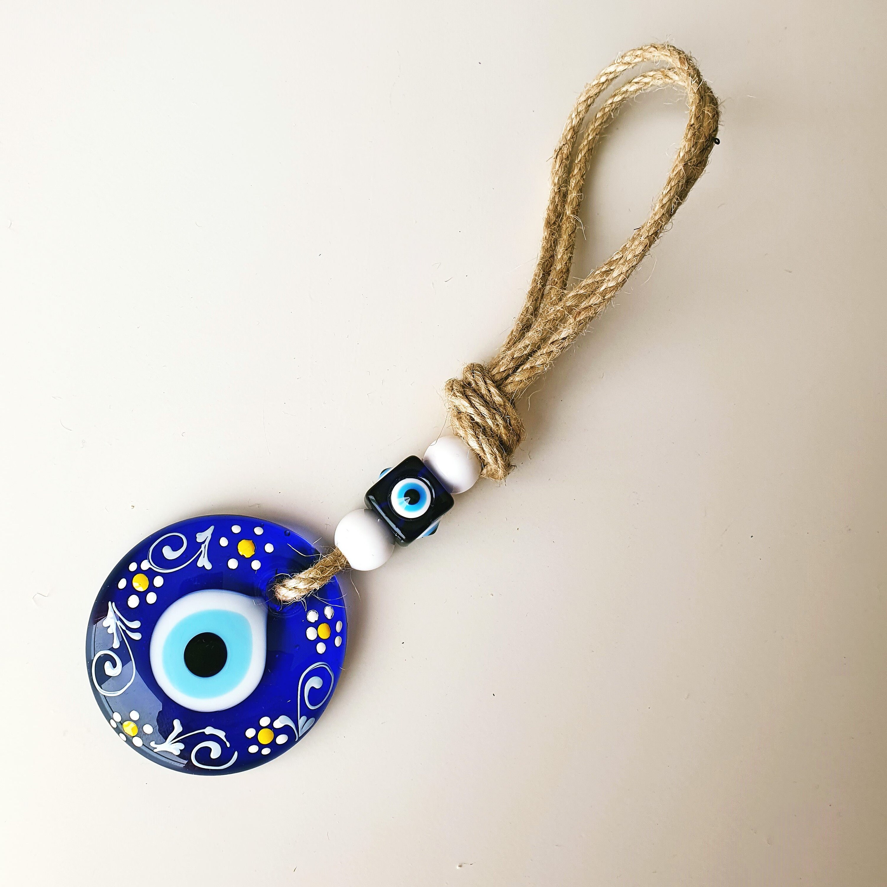 Evil Eye Flowered Wall Hanging, Nazar Boncuk, Greek Eye, Turkish, Amu…