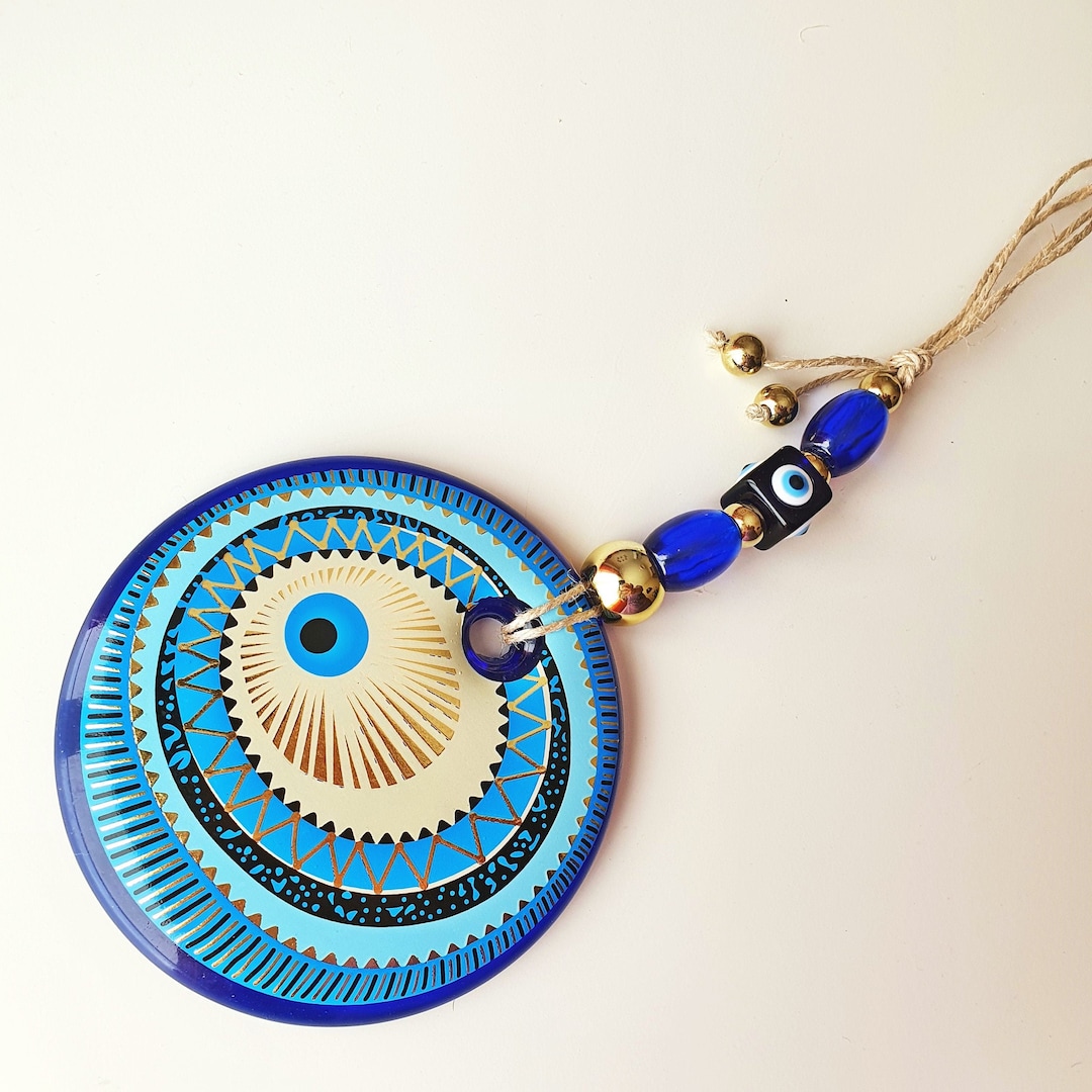 Türkisch Blau Evil Eye Anhänger 5cm - Nazar Amulett Für Auto & Wohnung