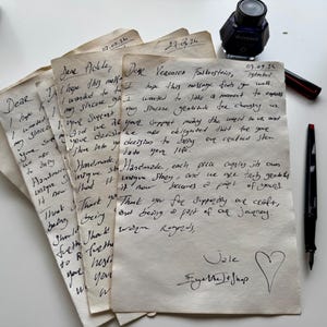 Vintage Handschrift Vintage Brief, Brief in kalligrafischer Vintage Handschrift auf 110 Gramm japanischem Papier geschrieben,,