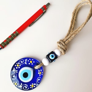 Handmade Glass Evil Eye Wall Hanging: Personalized Letter Gift