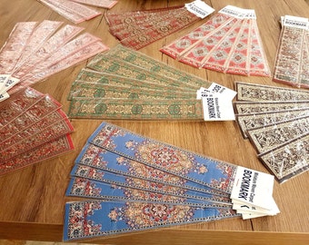 10 Pieces Handmade Fabric Bookmark Oriental Carpet, Turkish Rug, Oriental Pattern, Woven Rug, Traditional Kilim