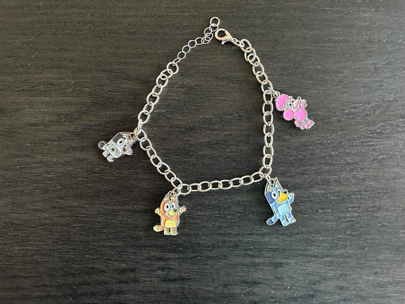 Bluey, Bingo and Friends Licensed Cartoon Characters Charm Bracelet on ...
