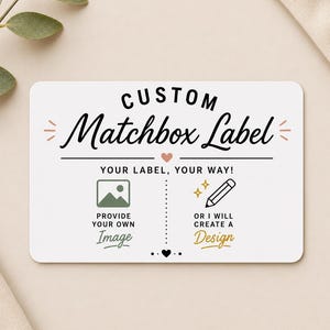 Custom Match Box Labels - Matchbox Stickers - Your Logo or Image