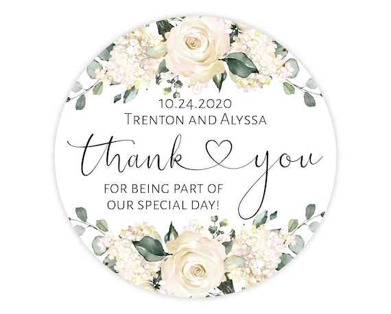 Wedding Favor Stickers Wedding Thank You Stickers - Etsy