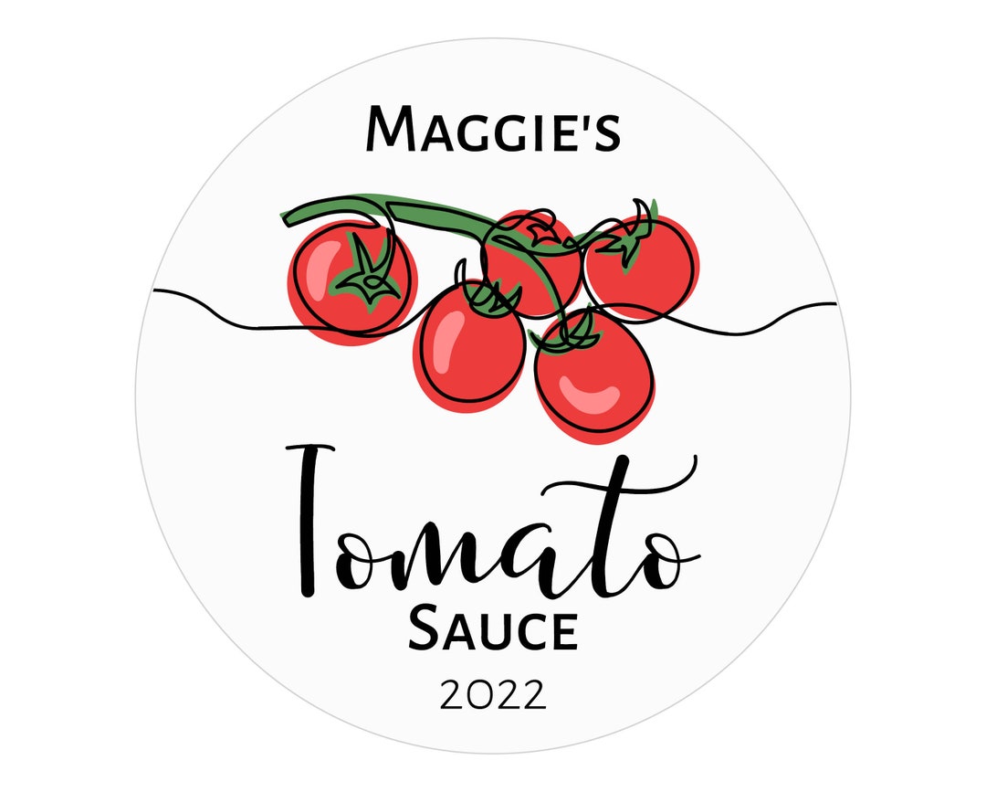 Homemade Tomato Sauce Labels, Canning Jar Stickers, Canning Labels