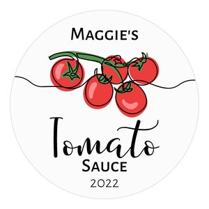 Homemade Tomato Sauce Labels, Canning Jar Stickers, Canning Labels, Spaghetti Sauce Labels, Tomato Jar Label, 1.5" - 10" Inch