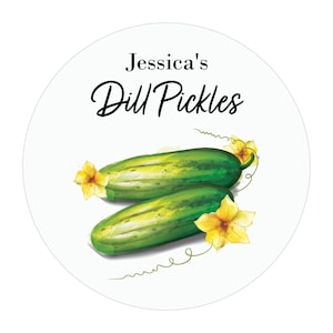 Pickle Jar Labels, Dill Pickle or Sweet, Personalized Mason Jar Stickers, Homemade Pickle Label