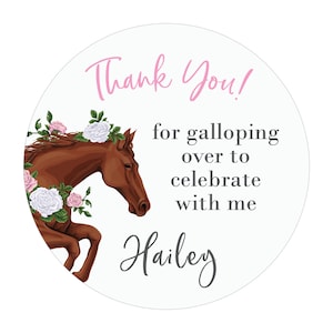 Horse Birthday Stickers, Country Western Favor Stickers, Kid Party, Unisex Shower Label, Party Favor Sticker