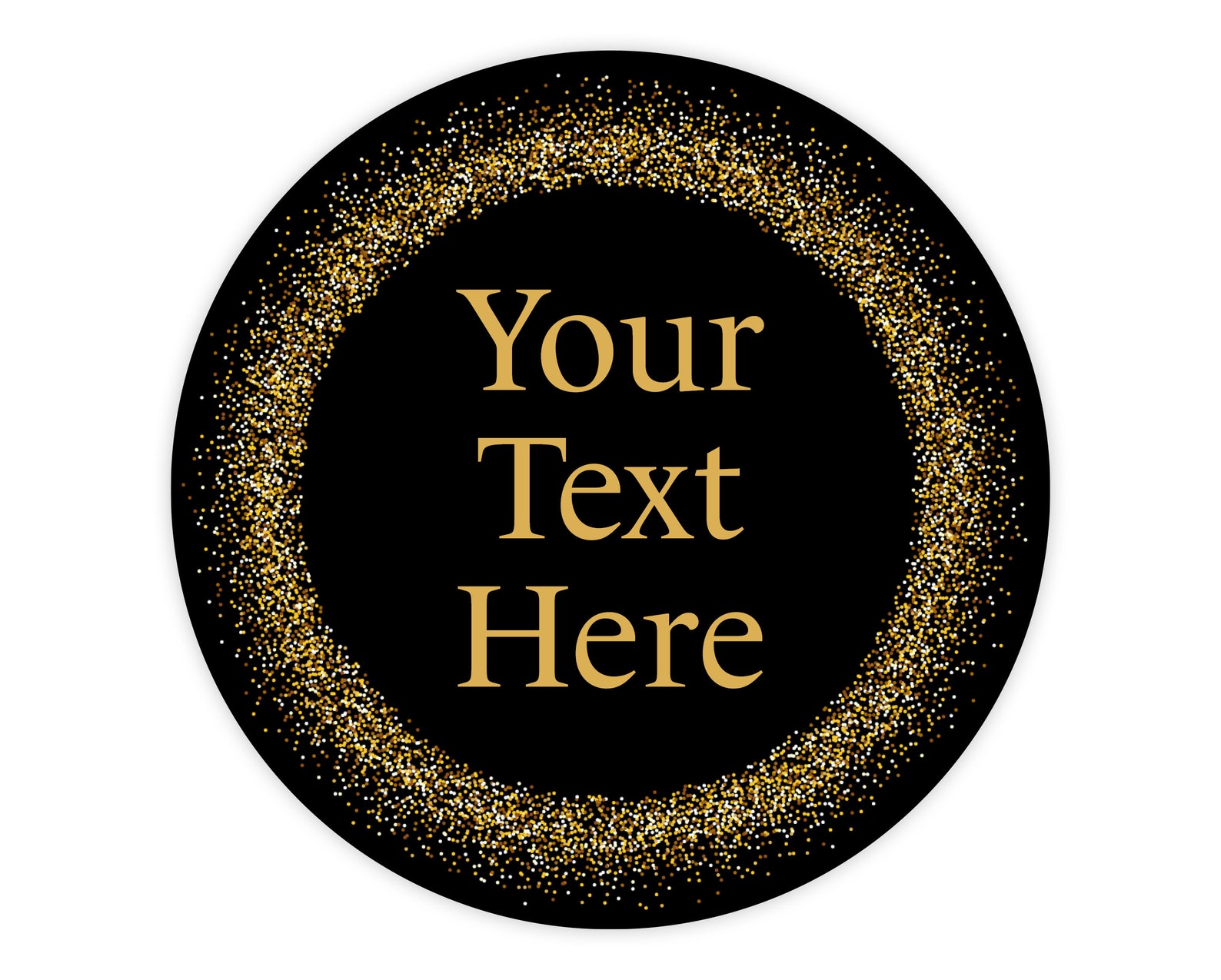Black and Gold Stickers Black Custom Text Sticker Circle Etsy Canada