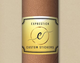 Gold Foil Custom Cigar Labels, Personalized Cigar Bands, Cigar Wrappers, Real Gold Foil, Cigar Stickers, 20 Labels