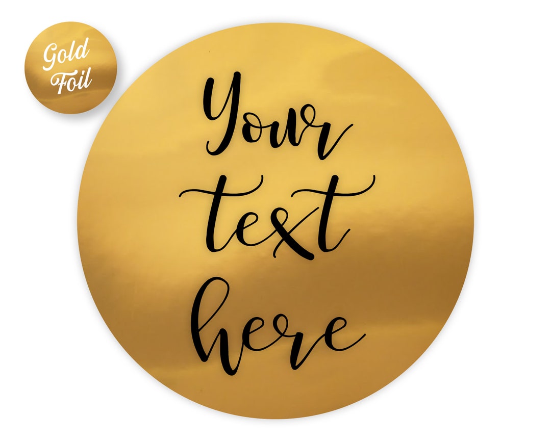 Custom Foil Stickers, Gold Foil Stickers, Gold Stickers, Round Gold