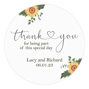 Thank You Wedding Reception Stickers, With Love Custom Wedding Favor L –  Sticker Art Designs