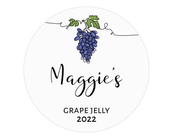 Grape Jelly Labels Homemade Personalized Jar Stickers - Etsy