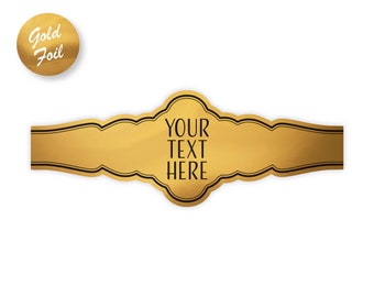 Custom Gold Foil Cigar Wrappers - 20 labels - Personalized Cigar Bands - Your Text