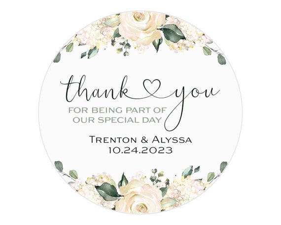 Wedding Stickers, Personalized Wedding, Favor Labels Thank You Stickers,  Custom Labels, Personalised Wedding Stickers, Round Favor Sticker -   Finland