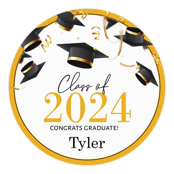 Graduation Stickers, Favor Stickers for 2024 Graduating Class, Class of 2024, Grad Party Labels, High School Graduate, College Grad