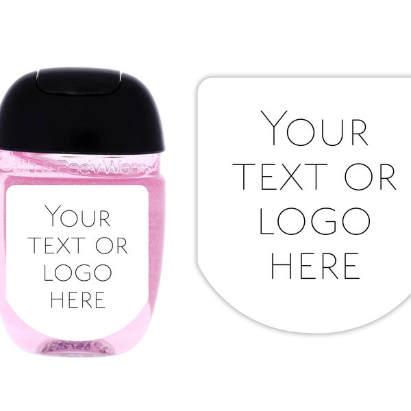 Custom Hand Sanitizer Label, Personalized Mini Sanitizer Sticker, Company Logo, Business Sticker Printing, Image Photo Customized, 63 Labels