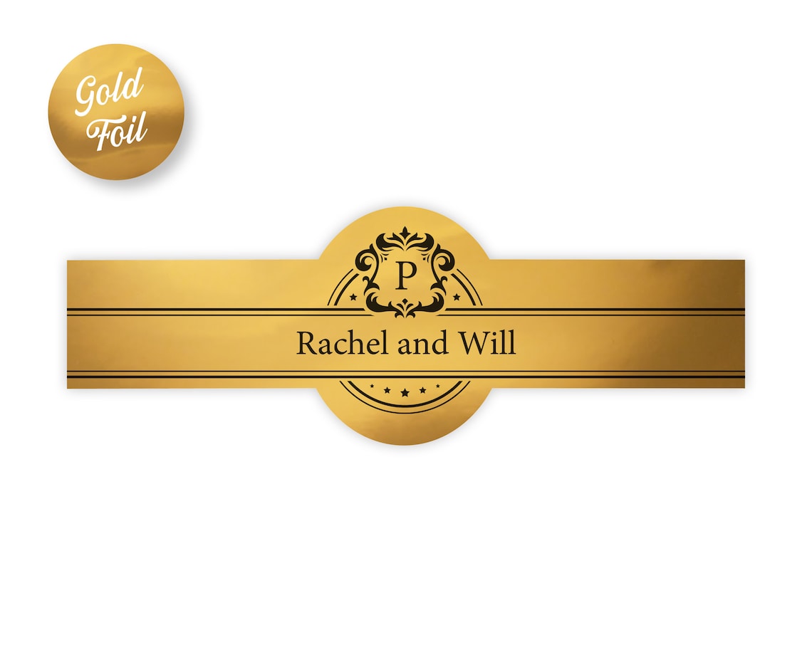 Gold Foil Wedding Cigar Labels 20 labels Personalized Etsy