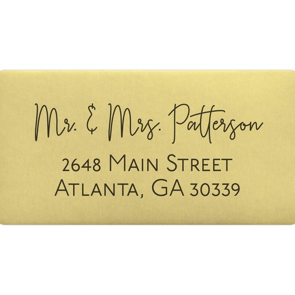 Gold Foil Guest Address Labels - Recipient Address Labels - 2" x 4" Large - 10 Labels