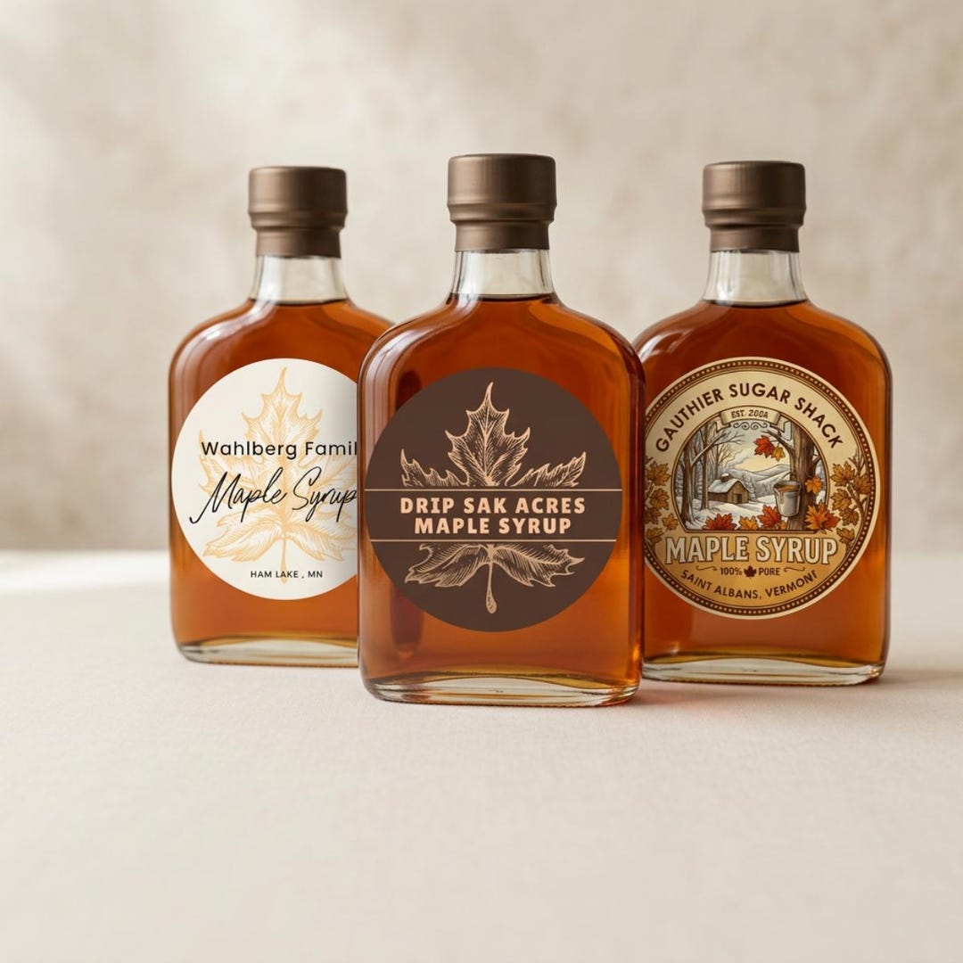 Syrup Labels Maple Syrup Labels, Syrup Bottle Label, Maple Syrup Stickers ...