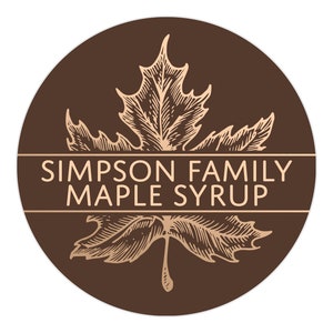 Maple Syrup Labels, Syrup Bottle Label, Maple Syrup Stickers, Personalized Maple Leaf Labels - Waterproof - 1.5&quot; - 10&quot; Inch