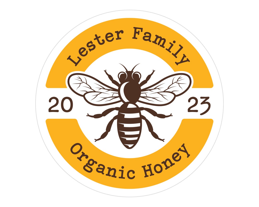 Honey Jar Labels, Mason Jar Lid Label, Honey Bee, Personalized Jar