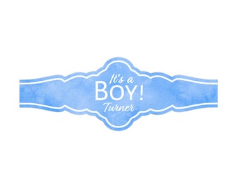 It's a Boy Cigar Labels, Baby Shower Cigar Sticker Bands, Personalized Cigar Wraps, Blue New Baby Cigar Stickers