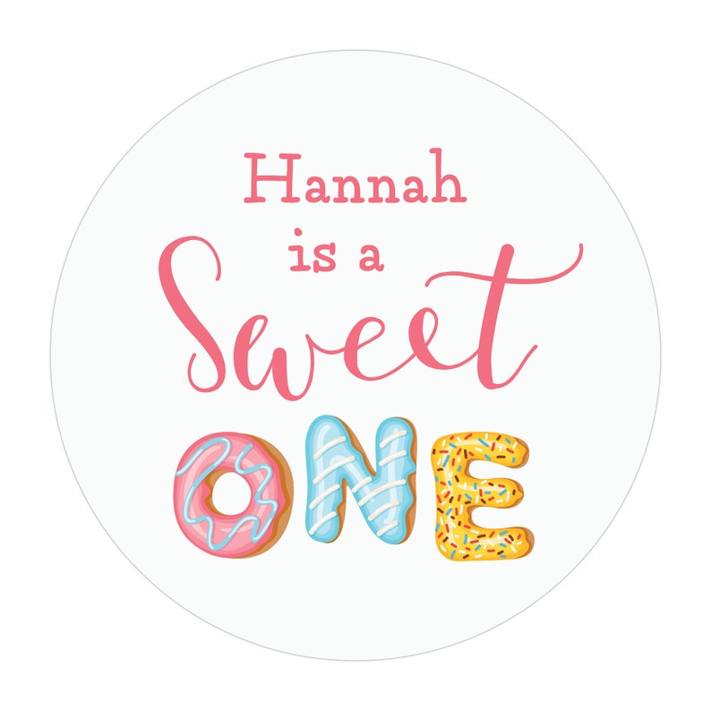 A Sweet One Birthday Stickers, First Birthday Favor Stickers, Kid Party ...