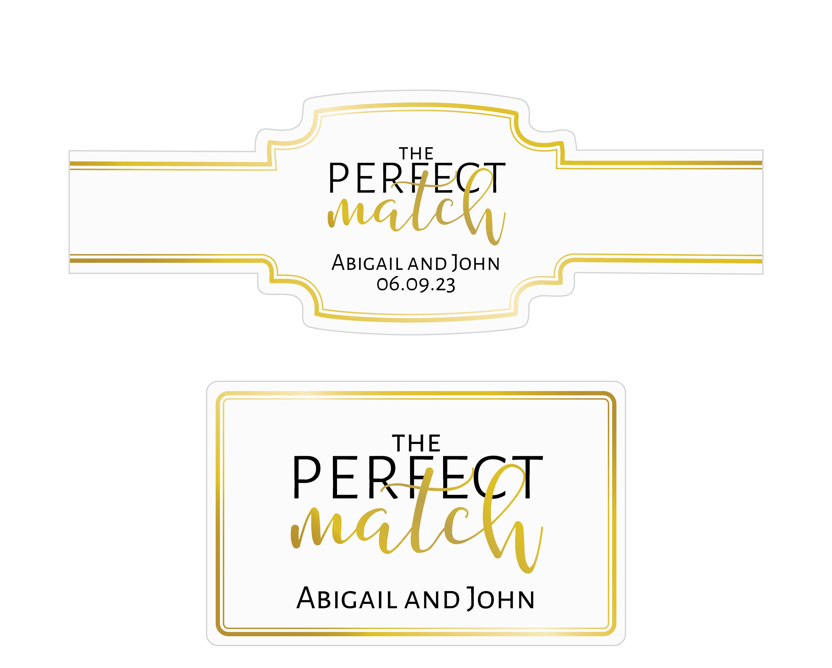 The Perfect Match Box Labels, Personalized Matchbox Stickers, Wedding ...