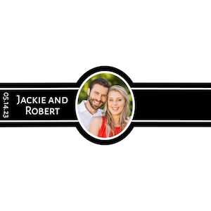 Custom Cigar Labels, Personalized Cigar Sticker Bands, Photo Wedding Favor, Picture Engagement Announcement, Anniversary Party Labels