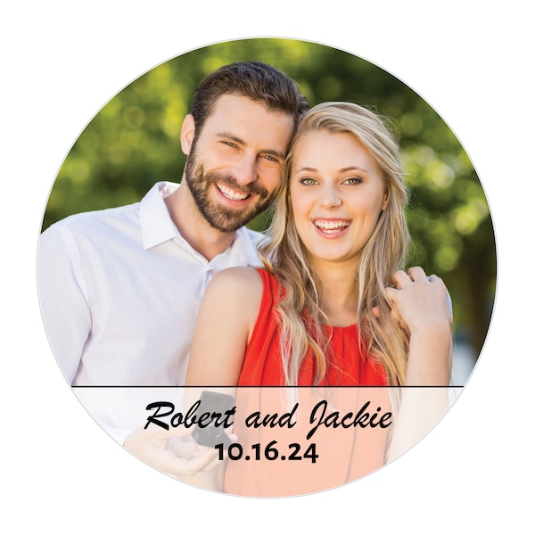 Custom Photo Stickers  - Personalized Picture Stickers - Wedding Favor Labels - 1.5" - 10" Inch