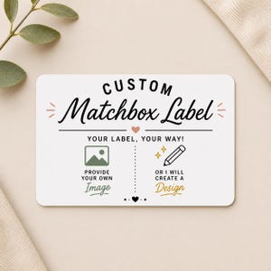 Custom Match Box Labels - Matchbox Stickers - Your Logo or Image