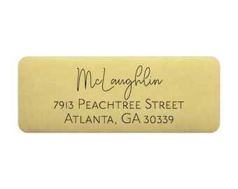 Gold Foil Return Address Labels - 2/3" x 1 3/4" Small - 60 Labels