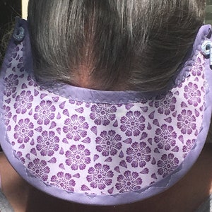 Sun Visor, Lightweight Sun Visor, Reversible Sun Visor, Lavender Sun Visor, Washable Sun Visor, Adjustable Sun Visor, Cloth Visor