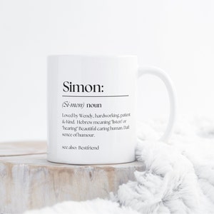 Personalized Name Definition Mug: Custom Ceramic Dictionary Gift