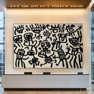 Art mural wabi sabi peinture abstraite noir et blanc sur toile art mural texturé noir blanc peinture minimaliste moderne entrée art mural