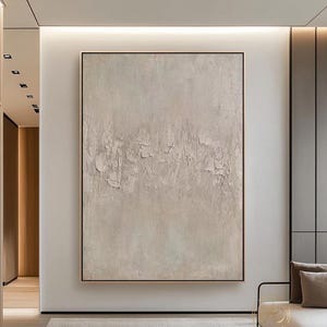 Beige Texture Wall Art Wabi-Sabi Wall Art Pure Beige Minimalist Painting Large Texture Painting on Canvas Neutral Minimalist Wall Art Decor