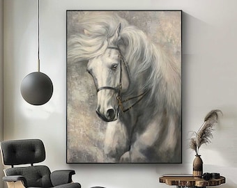 Horse Oil Painting: Abstract Brown Horse Wall Art