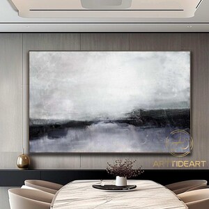 Große schwarze Wandkunst Abstrakte Schwarzweiß-Linienmalerei Moderne strukturierte Malerei Große schwarze minimalistische Wandkunst Zeitgenössische Wanddekoration