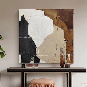 Wabi-Sabi Wall Art Large Abstract Brown Minimalist Wall Art Original Beige Painting Modern Textured Wall Art Oversized Minimalist Canvas Art
